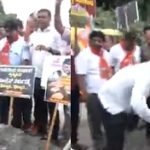 ರಸ್ತೆಗುಂಡಿ ಮುಚ್ಚಿ ಬಿಜೆಪಿ ಪ್ರತಿಭಟನೆ, ಸರ್ಕಾರದ ವಿರುದ್ದ ಆಕ್ರೋಶ