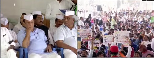 ಮನ್ ರೇಗಾ ಯೋಜನೆ ಹೆಸರು ಬದಲಾವಣೆ ವಿರೋಧಿಸಿ ಕಾಂಗ್ರೆಸ್ ಪ್ರತಿಭಟನೆ