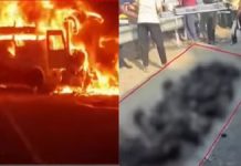 ಟಿಪ್ಪರ್- ಖಾಸಗಿ ಬಸ್ ಡಿಕ್ಕಿ: 13 ಮಂದಿ ಸಜೀವ ದಹನ