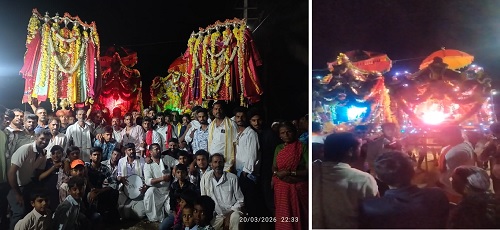 ವಿಜೃಂಭಣೆಯಿಂದ ನೆರವೇರಿದ ಬೀರೇಶ್ವರ, ಬಸವೇಶ್ವರರ ಉತ್ಸವ ಮೂರ್ತಿ ಮೆರವಣಿಗೆ