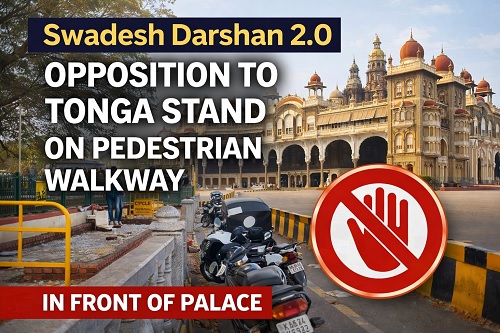 ಮೈಸೂರು ಅರಮನೆ ಮುಂಭಾಗ ಟಾಂಗಾ ಸ್ಟ್ಯಾಂಡ್‌ ಗೆ ತೀವ್ರ ವಿರೋಧ.