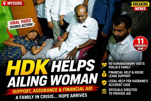 ಸಂಕಷ್ಟದಲ್ಲಿದ್ದ ಕುಟುಂಬಕ್ಕೆ ಕೇಂದ್ರ ಸಚಿವ ಎಚ್ಡಿಕೆ ನೆರವು – ಮಾನವೀಯ ಸ್ಪಂದನೆ