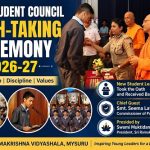 ಮೈಸೂರು: ಶ್ರೀರಾಮಕೃಷ್ಣ ವಿದ್ಯಾಶಾಲೆಯಲ್ಲಿ ವಿದ್ಯಾರ್ಥಿ ಸಂಘದಿಂದ ಪ್ರಮಾಣ ವಚನ ಸ್ವೀಕಾರ
