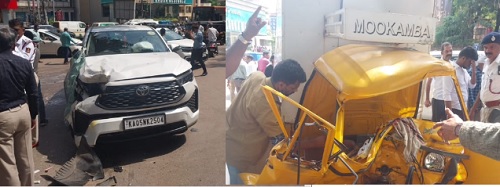 ಡಿಸ್ಟ್ರಿಕ್ ಜಡ್ಜ್ ಕಾರಿಗೆ ಆಟೋ ಡಿಕ್ಕಿ: ಓರ್ವ ಸಾವು, ಇಬ್ಬರಿಗೆ ಗಾಯ