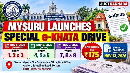 ಮೈಸೂರಿನಲ್ಲಿ ನವೆಂಬರ್ 5ರಿಂದ ‘ಇ-ಖಾತಾ ವಿಶೇಷ ಅಭಿಯಾನ’