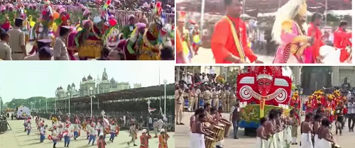 ಜಂಬೂಸವಾರಿ ಮೆರವಣಿಗೆ: ಮೆರುಗು ಹೆಚ್ಚಿಸಿದ ಸ್ತಬ್ದಚಿತ್ರಗಳು, ಕಲಾತಂಡಗಳ ಪ್ರದರ್ಶನ